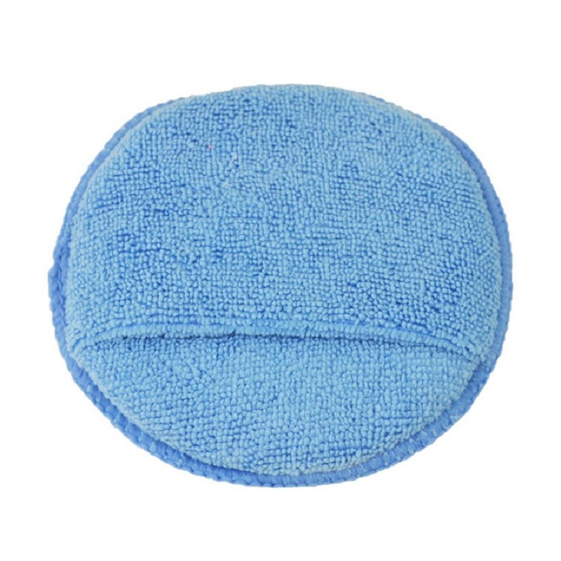 Chiffons d'éponge de nettoyage de lavage de voiture de surjet de microfibre d'éponge de cirage de voiture ronde à haute densité pour polir l'éponge ronde de lavage de voiture