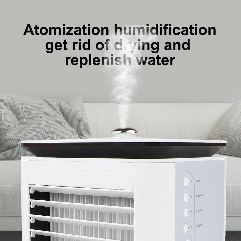 Portable Air Cooler USB Air Conditioner Desktop Fan Ultra-low Mute 4 Speeds Quiet Air Cooler for Home Room Office HVAC Systems