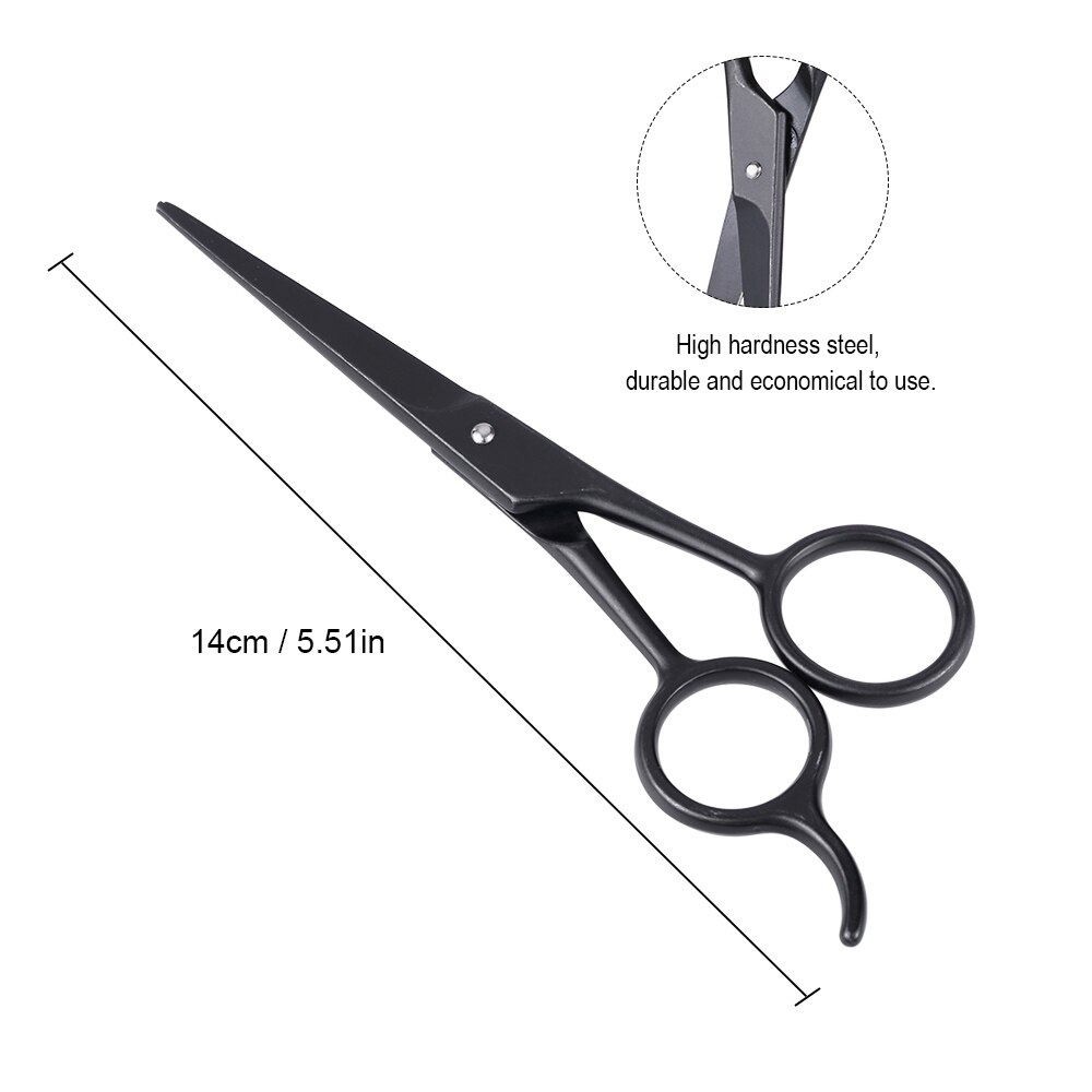 Beard Scissors Kit Shaving Shears Mustache Bristles Beard Brush Stainless Steel Mustache Black Shaving Shear For Men Shave Beard