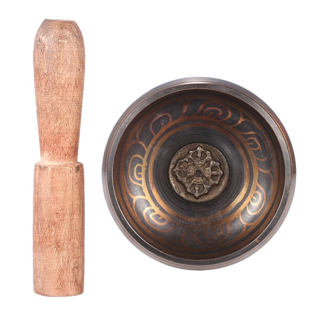Cuenco de Canto de Metal de campana tibetana hecha a mano, exquisito cuenco de 2,8 pulgadas para meditación budista y sanación relajación, piezas de tambor