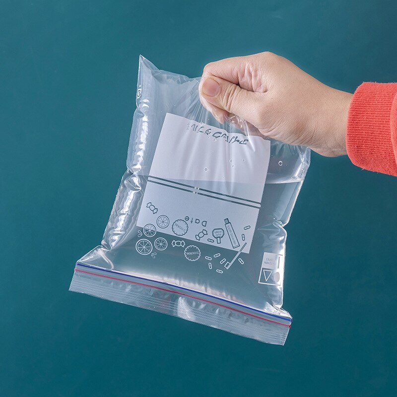 20 stk/sæt genanvendelig frisk-opbevarende lynlåspose fryseopvarmning mad saran wrap opbevaringspose plastikposer tilbehør til hjemmekøkken