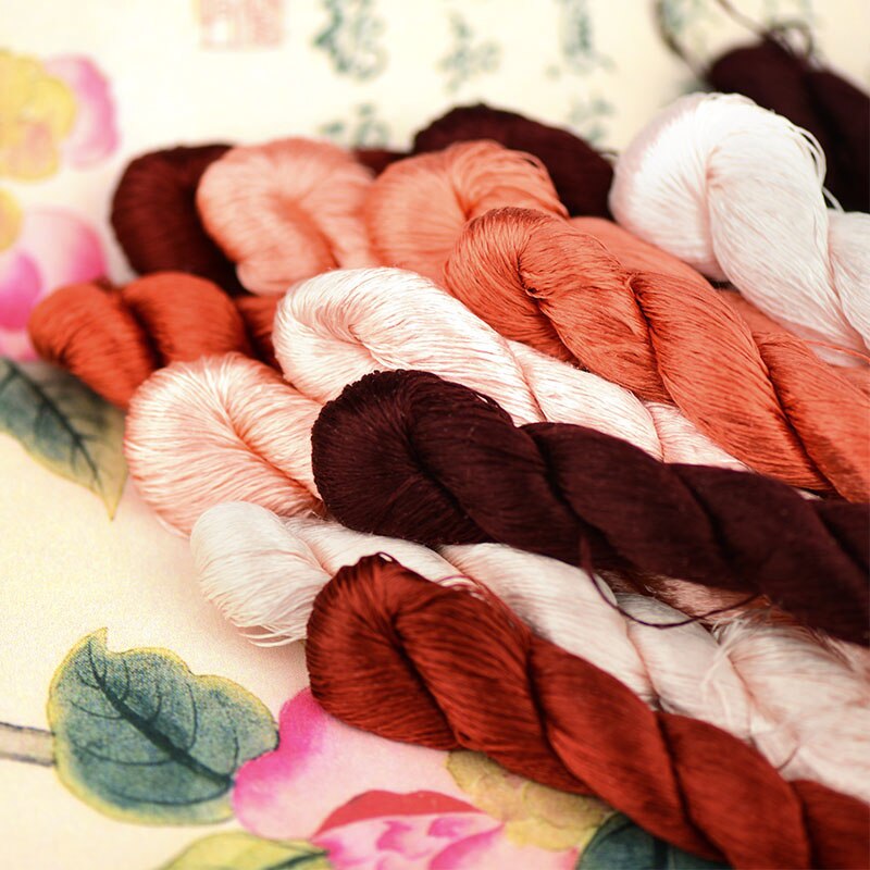 silk embroidery thread / 100% silk thread /hand embroidery embroider cross stitch/Dark orange series/13 pure colors