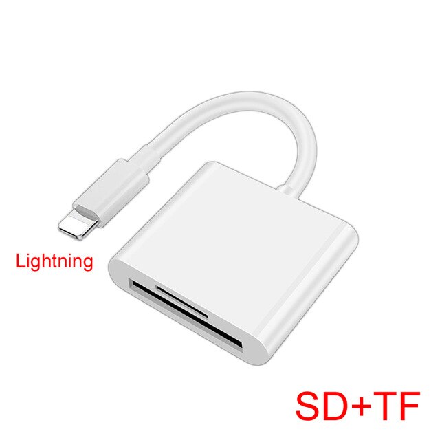 Uthai  c57 til iphone multikortlæser af lyn til sd tf hukommelseskortlæsere understøtter ios 13 til iphone 6/7/8/ x/xr /11: Default Title