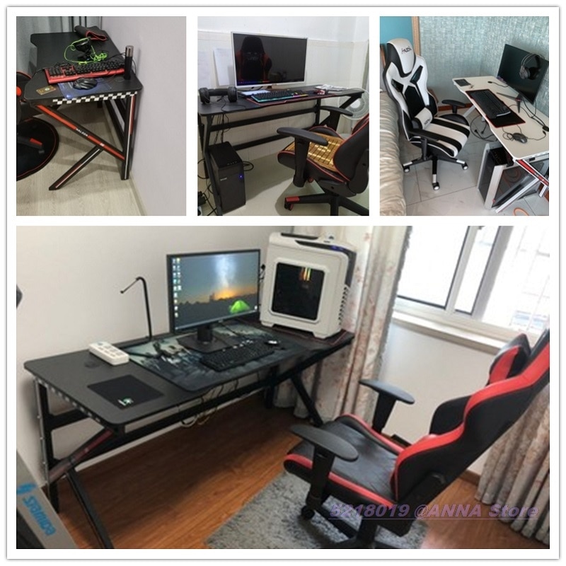 Hottest Gaming Desk 80x60x75CM Black White Desktop Computer Table Home Bedroom Game table Matched Chair Option