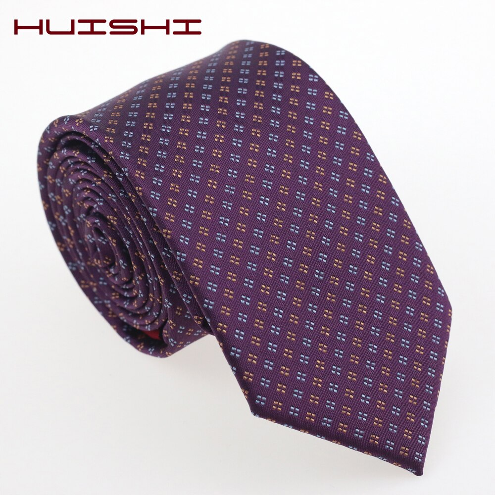 Huishi heren stropdassen blauw rood zwart stropdas vestidos zakelijk bruiloft stropdas man mannelijk overhemd engeland strepen jacquard geweven 7cm