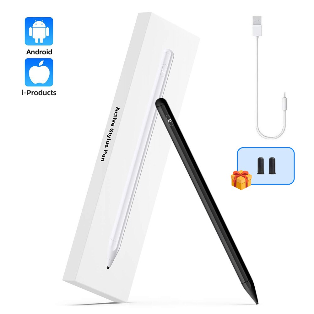För apple pencil 2 stylus penna för ipad penna surfplatta penna för samsung xiaomi ytpenna pekpenna ritpenna för macbook: Svart penna