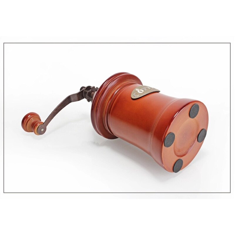 Manual Coffee Grinder Wood Vintage Hand Crank Coffee Mill with Adjustable Gear