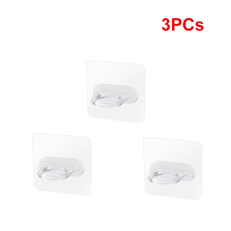 Wall Mounted Self-Adhesive Shampoo Bottle Shelf Liquid Soap Shower Gel Organizer Hook Holder Shelves Hanger Bathroom Accessories: 3PCs