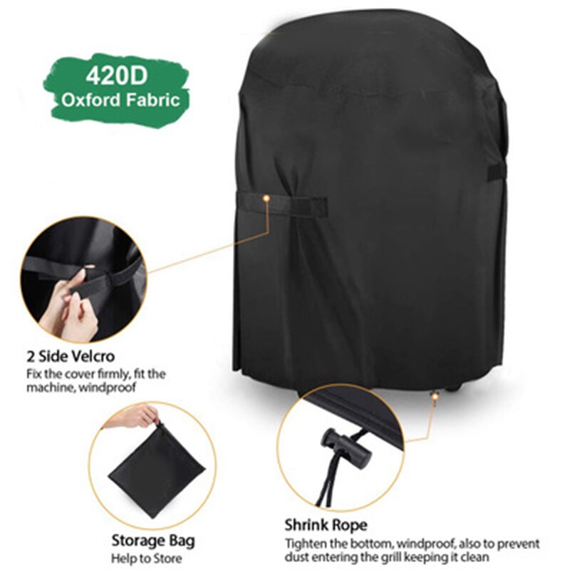BBQ Cover, Waterproof Barbecue Grill Cover with PVC Coating Outdoor Oxford Fabric Windproof, Rip-Proof,UV Resistant