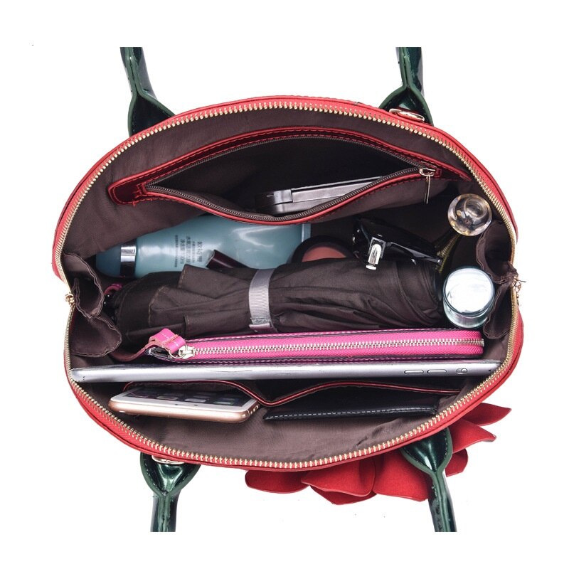 Vrouwen Mode Lakleer Bloemen Shell Zak Handtassen Schoudertas Crossbody Tas Jurk Party Club Tas