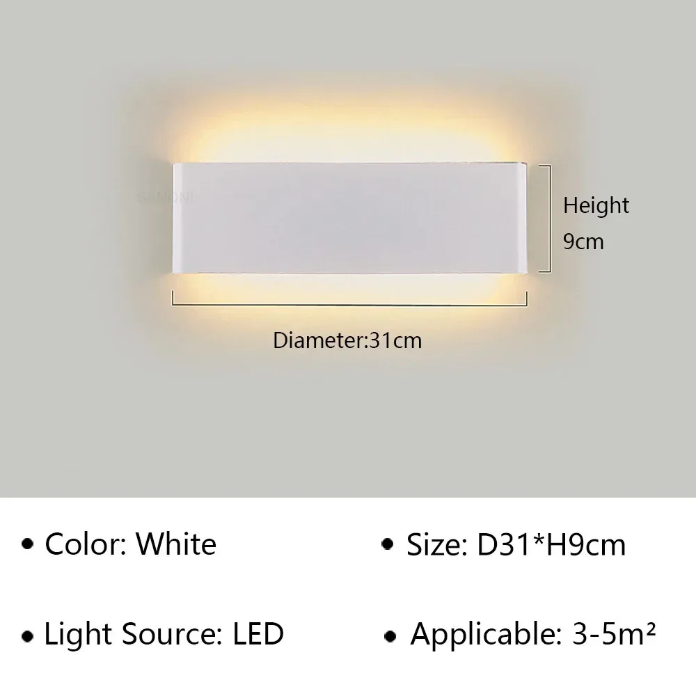Lámpara de pared LED moderna para mesita de noche, sala de estar, escaleras, pasillo, baño, decoraciones para el hogar, aplique de pared, accesorio de iluminación interior, brillo