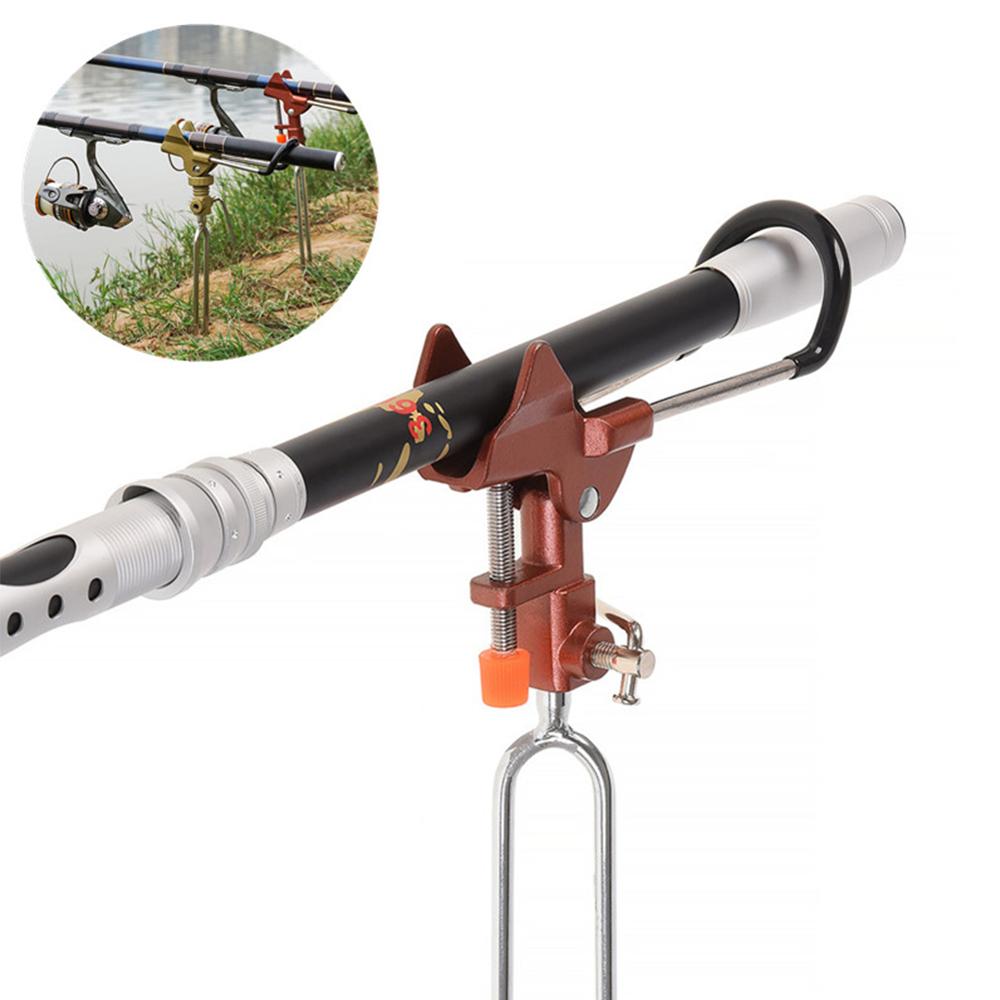 Titular da vara de pesca aço inoxidável vara de pesca equipamento de metal titular alça ajustável suporte vara de pesca acessórios