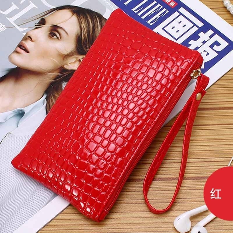 Alligator Wallet Lady Korean handbag with active Zero Wallet: Red