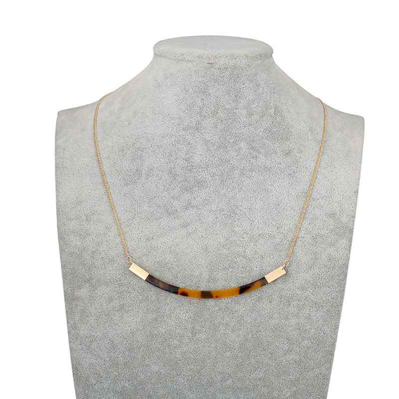 Acryl Braun Schildkröte Hülse Halsketten Colliers Fleckige Harz Schmuck