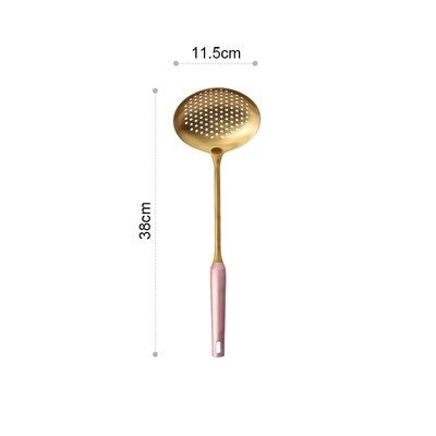 7Pcs Roze Goud Keuken Huishouden 304 Roestvrij Staal Keukengerei Set Koken Lepel Schop Keukengerei: gold colander spoon