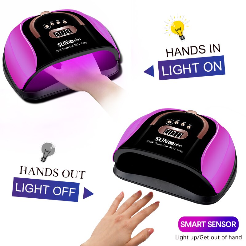 256W UV-LED-Nagellampe zum Trocknen von Nägeln Trockner-Gelpoliermittel mit Bewegungserkennung Professionelle UV-Lampe für Manikübetreffend-Salon-Trockner-Werkzeuge