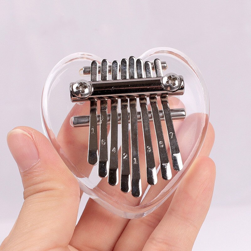 Bærbar tommel piano krystall gjennomsiktig kalimba instrument 8 tangenter mini tommel piano musikkinstrument for nybegynner piano