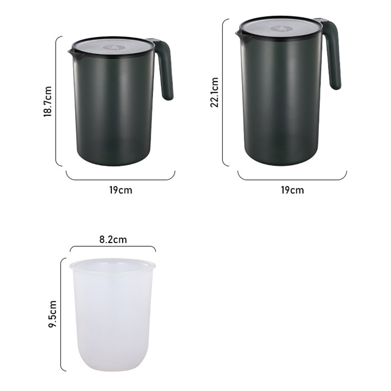 Vandflaske kande vand kande juice te kande kogefilter plastik låg med stor kapacitet 2500 ml plastik