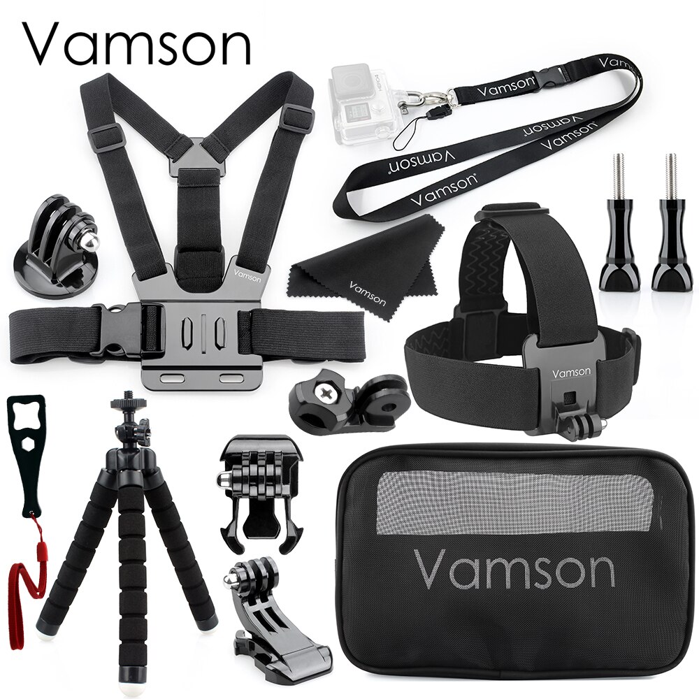 Vamson for DJI OSMO Action Camera Accessories for go pro Hero 10 9 8 7 6 5 Tripod Head Chest Strap for Xiaomi Yi4K insta360 VS22: VS22
