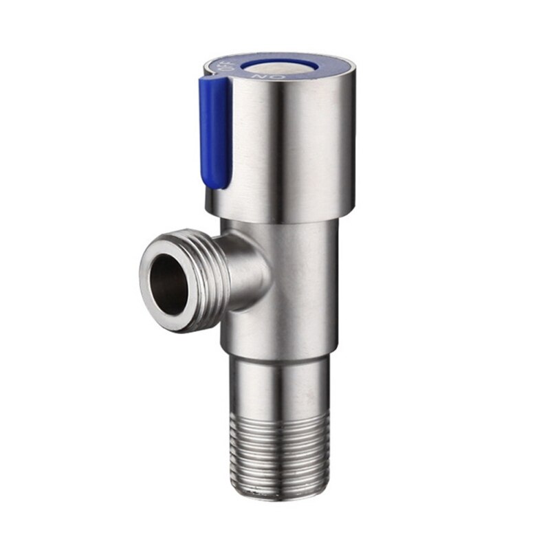 Stainless Steel Triangular Water Valve Thickened Toilet Check Angle Valve Faucet Flow Control Valve Cold Water Controller N: Blue