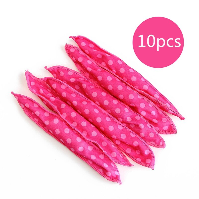 Brainbow 10pc magisk svamp pute mykt hår rulle fleksibelt skum og svamp hår krøller ruller gjør det selv salong hårpleie styling verktøy: 10 stk rose