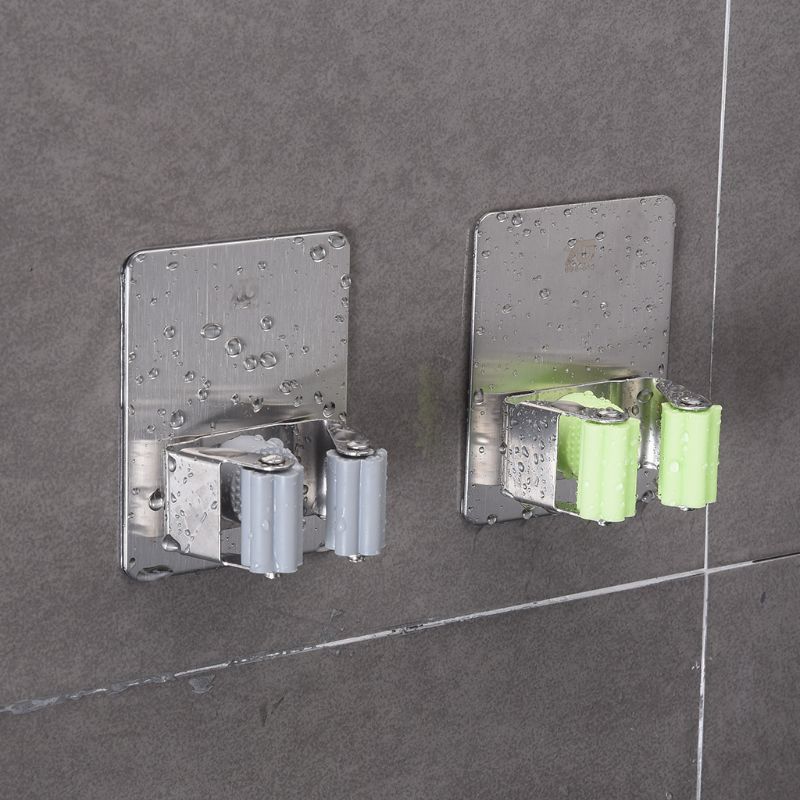 Vægmonteret moppholder børste kosthængestativ køkkenredskab vandtæt køkken badeværelse pladsbesparende
