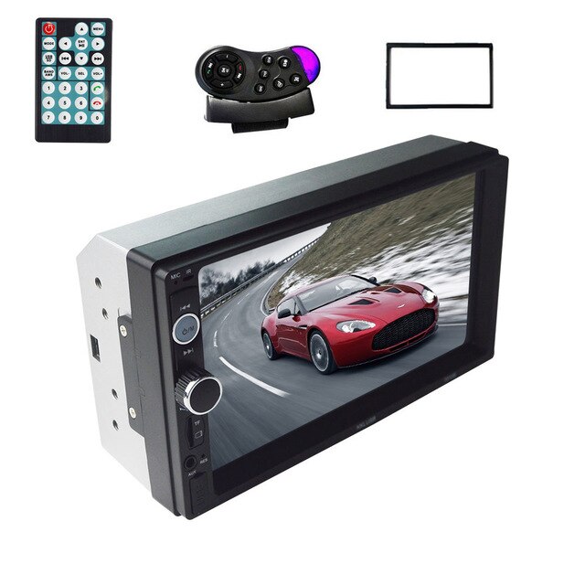 Car Stereo 12v car radio tuner 2 Din 7 inch Touch Screen Bluetooth Multimedia auto audio autoradio MP5 Support Rear View Camera: remote and frame