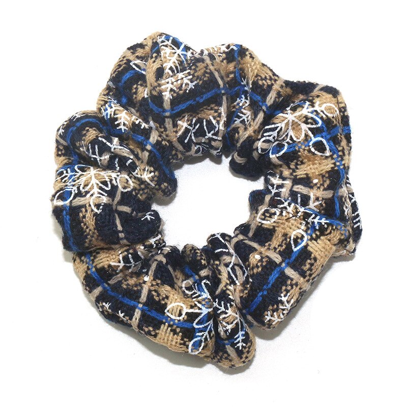 Christmas Hair Schrunchies Snowflakes Elastic Hair Bands Girls Hair Ties Ponytail Holder Red Xmas Hair Rope Kids Gum Accessories: 1