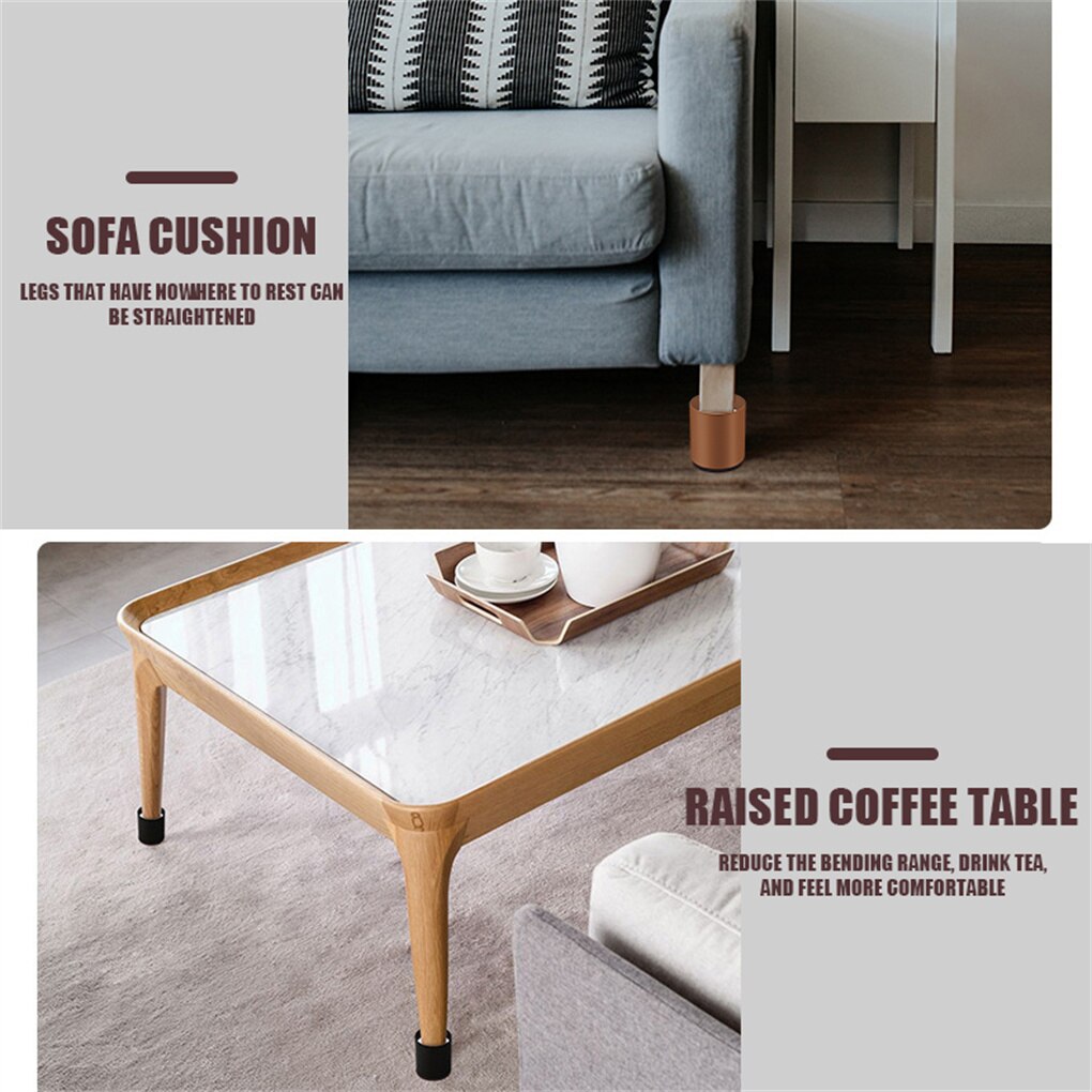 4 Pieces Round Table Leg Risers Bed Foot Lifter Be... – Vicedeal
