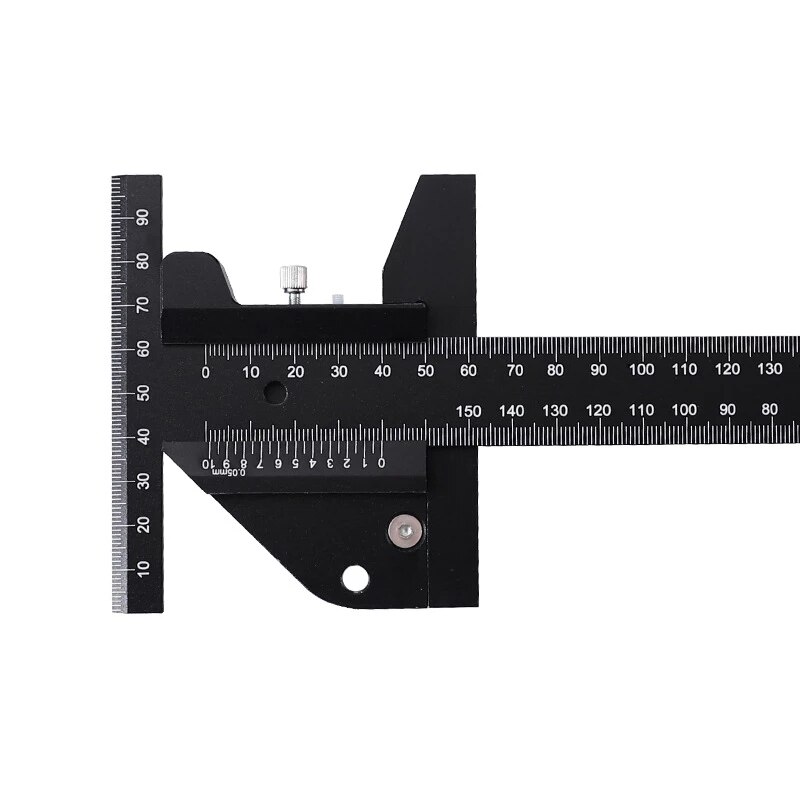 Woodworking Scribing Ruler, Aluminum Alloy T-Type Line Drawing Device, Depth Vernier Measuring Ruler, DIY Woodworking Tools