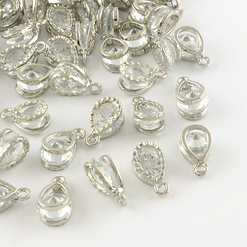 100pcs Alloy Pendants Charms for women's Jewelry Bracelet Necklace DIY Accessories Crafts Making 13x8x6mm, Hole: 1mm: Platinum