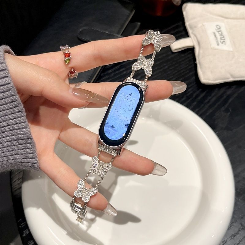 Butterfly strap suitable for Xiaomi Band 8 Pro/9Pro，8/8 NFC/9/9NFC/10/10NFC，For Mi band 3/4/5/6/7， For Redmi Watch4/Watch5: XL / WHITE