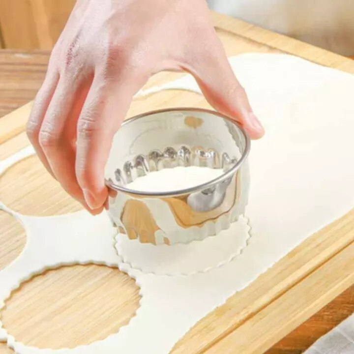 Herramienta de corte de masa en forma de flor/redonda, cortador de bolas de masa de acero inoxidable, moldes portátiles, utensilios de cocina, 3 piezas