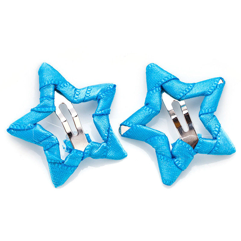 2/10 pçs estrela bebê hairpin gorgorão mini estrela grampo de cabelo meninas doce pano barrettes bonito headwear criança acessórios ferramentas estilo: Sky blue