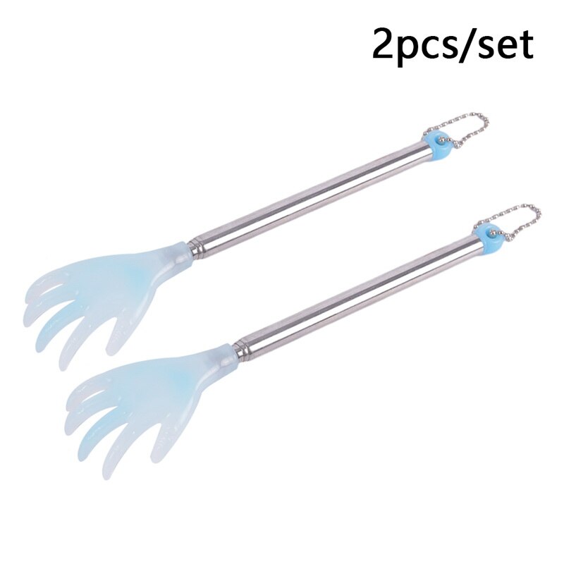 2Pcs Back Scratcher Aid Stick Scratching Massage Roller Long Wooden Body Itch: blue