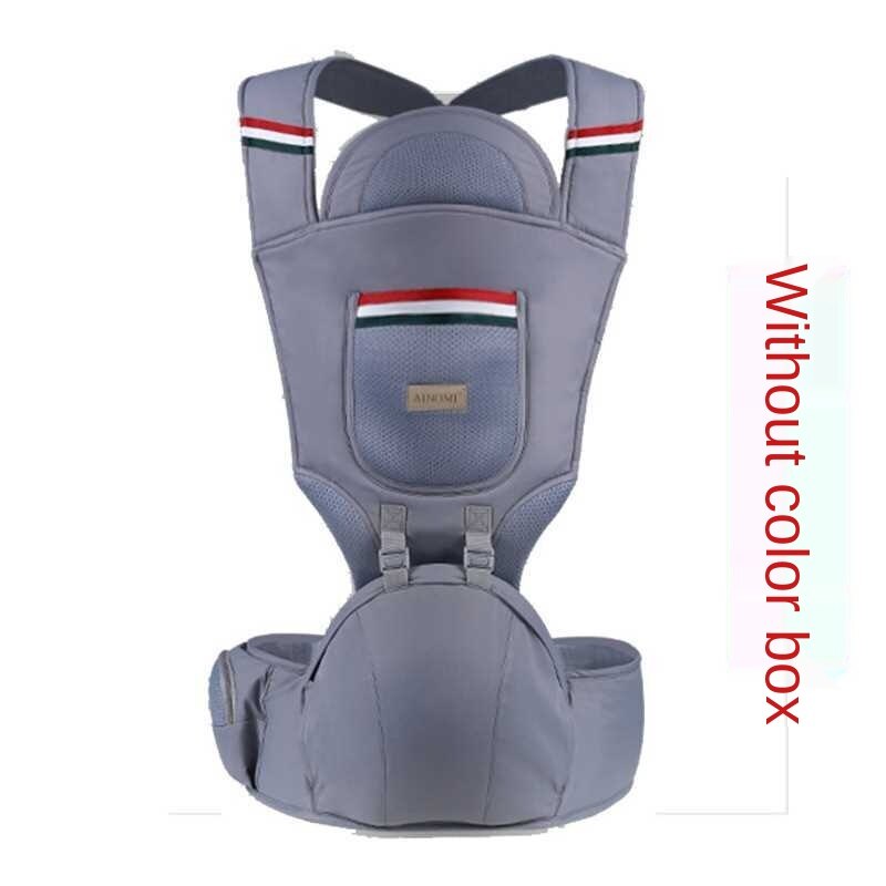 Porte-bébé multifonctionnel de luxe à la , casquette coupe-vent respirante, tabouret croisé à l'arrière pour bébé avec rangement: T
