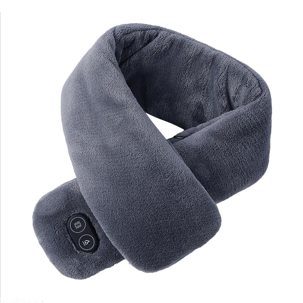 USB Beheizte Männer Winter Schal Schal Außenhandel Frauen Clever Heizung Einfarbig Vibration Massage Schal Mehrere Farben: Grau