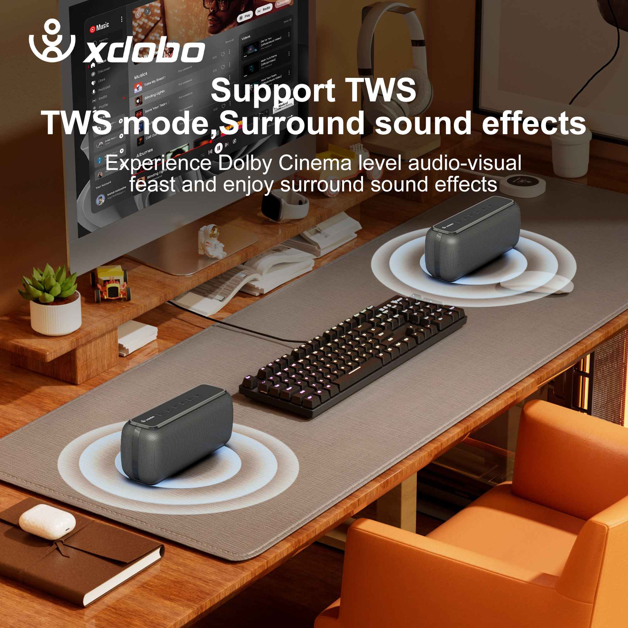 XDOBO X8 II Tragbarer Bluetooth Lautsprecher 60W Subwoofer Kabellos 5.0 Tiefer Bass 10-20m Reichweite für draussen Camping Party Musik