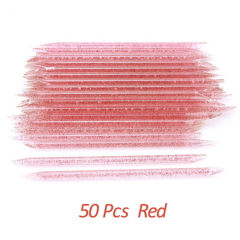 20/50/100 Pcs/Lot bâton d'ongle en cristal Double face cuticule poussoir outils de suppression réutilisable coloré bâton Nail Art soin manucure ensemble
