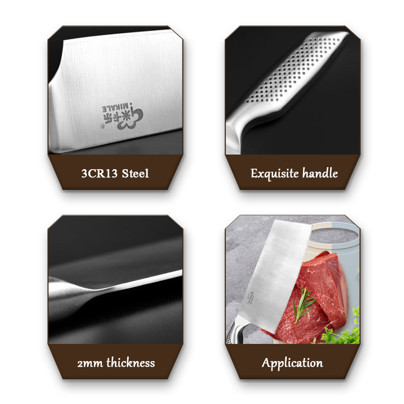 7 Inch Kitchen Knife Japanese Cook's Cleaver Stainless Steel Chef Butcher Chopping Meat Slicer Santoku Meat Cleaver Knives