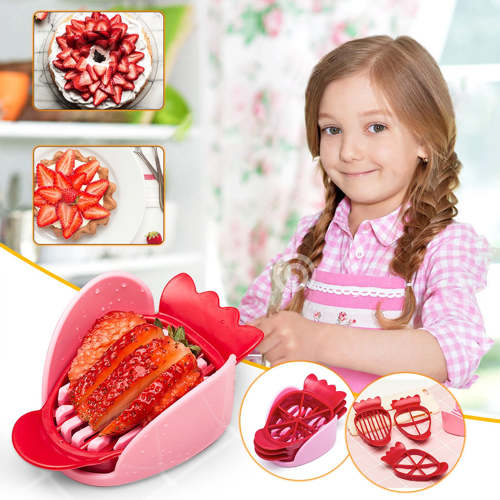 Aardbei Cutter Cake Fruit Cutter Keuken Diy Tool Fruitschaal Cutter Fruit Platter Slicer Thuis Keuken Accessoires