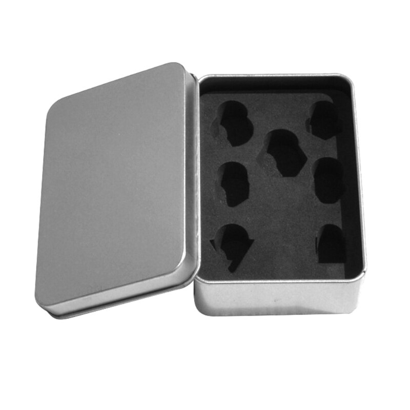 Würfel Metall Kasten Standard Größe Würfel Metall Kasten 7 stücke D4 D6 D8 D10 D % D12 D20 einstellen Metall Kasten