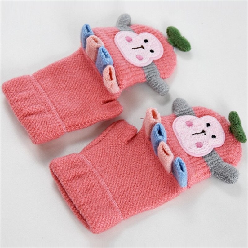 Leuke Baby Handschoenen Winter Warm Kids Handschoenen voor 1 tot 5 Y Kind Handschoenen Kindje Vinger Handschoenen met Flip Wanten