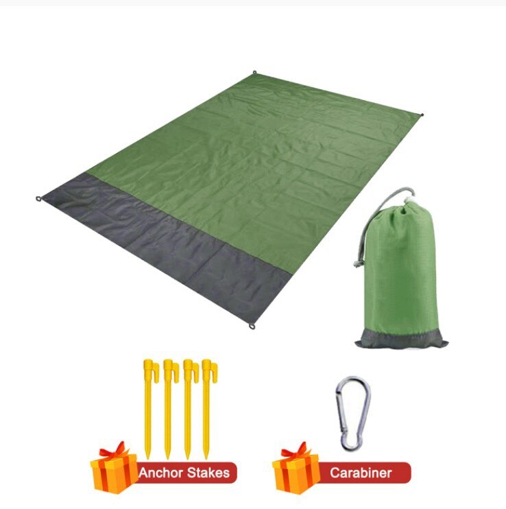 LOLO-esterilla grande antiarena para playa, manta de gran tamaño con bolsillo, para Picnic, a prueba de viento: F1(140 x 200cm)