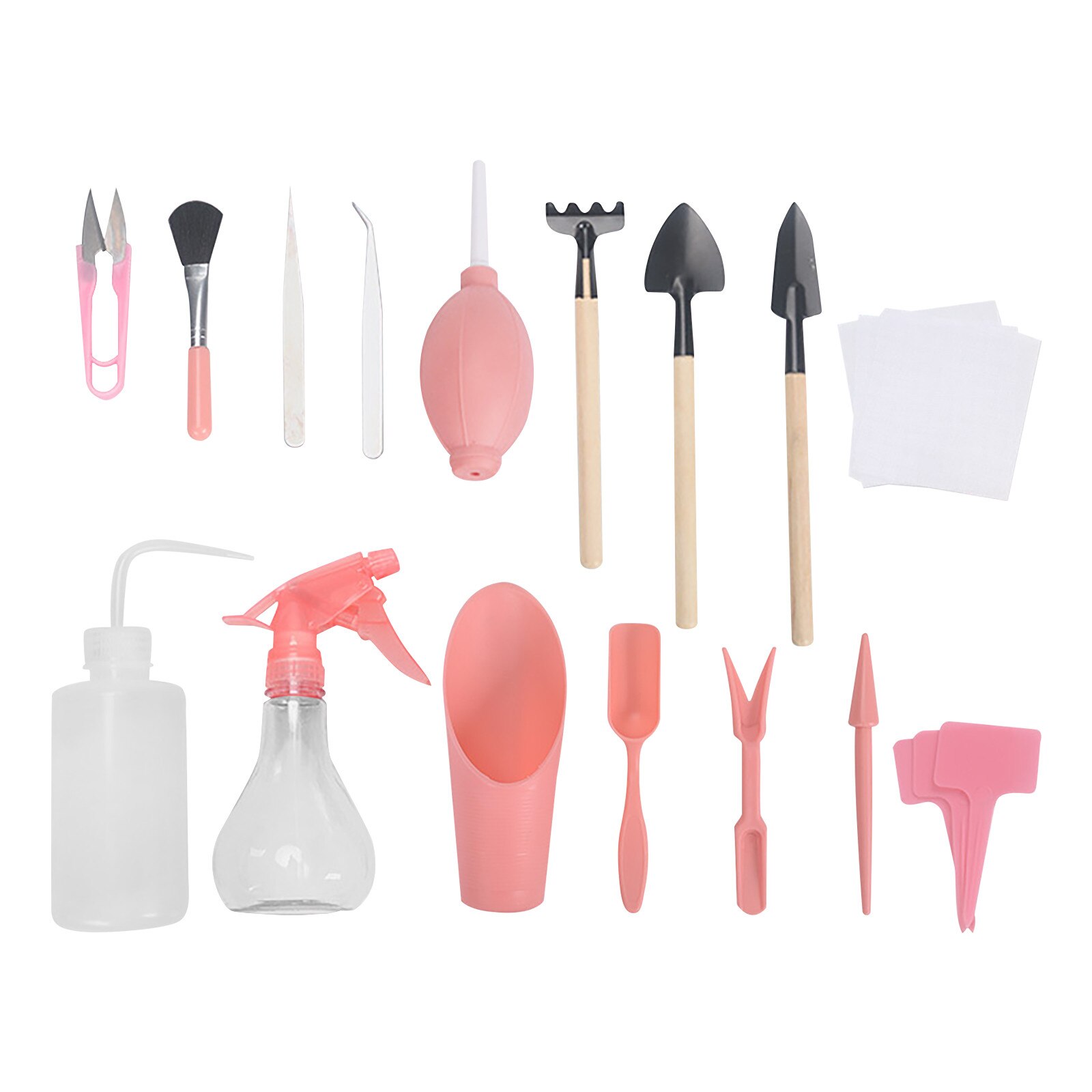 16pcs Mini Garden Hand Tools Transplanting Tools Succulent Miniature Planting Gardening Tool Set Plants Irrigation Watering Kits: B