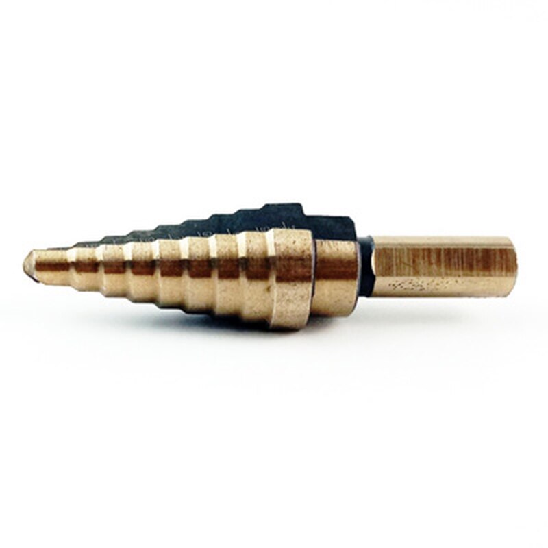 5pc pouces en aluminium boîte rôti jaune Triangle poignée étape perceuse pagode perceuse travail du bois trou ouvre ensemble