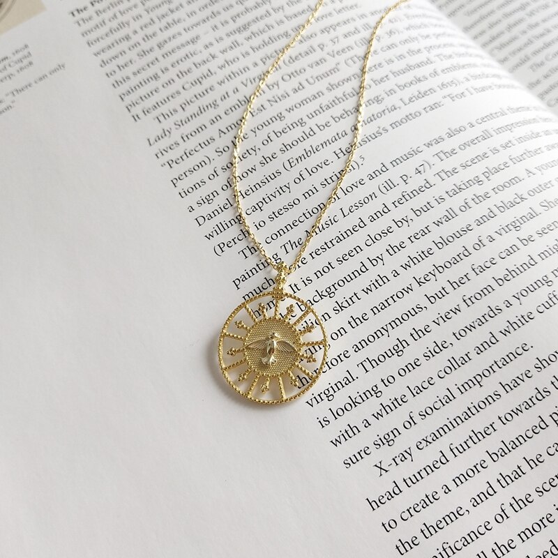 Collar LouLeur con colgante de pájaro redondo de adorno calado de plata esterlina 925, collar de ruleta de la suerte de oro para mujer, joyería fina