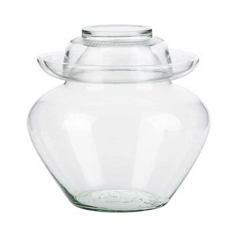 Transparent Glass Container Kimchi Storage Jar Kitchen Thickened Pickled Cans Household Pickled Jar Sealed Can: light yellow
