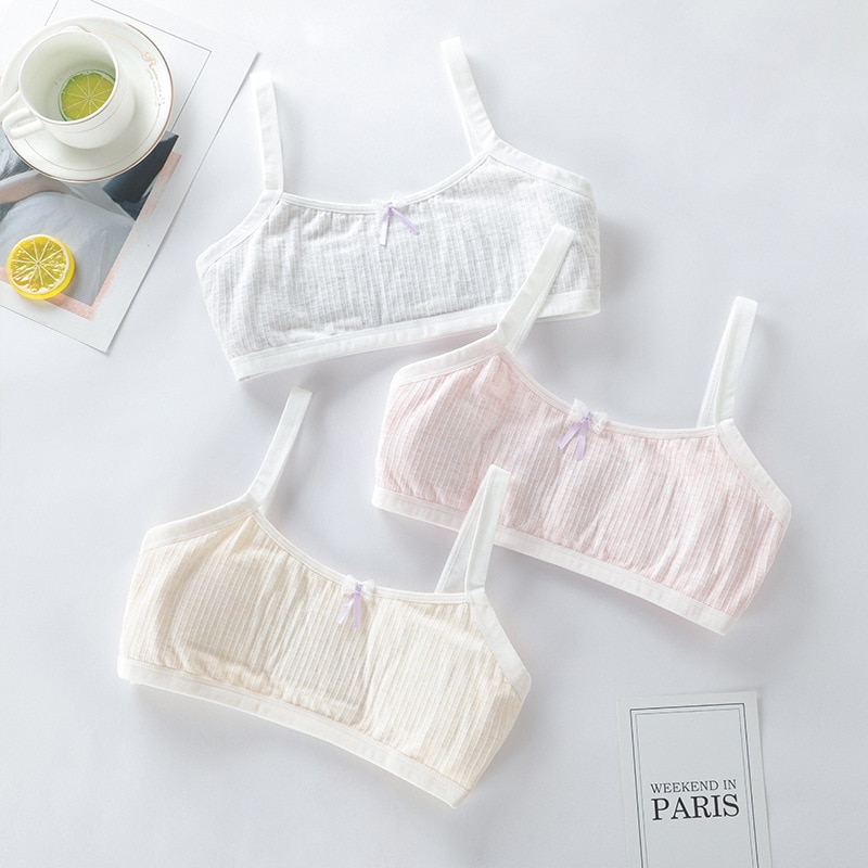 Girls Bra Brassiere Underwear Cotton Kids Bra Bow Adolescente Girls Training Bras Breathable Teenage Girl Tops Crop