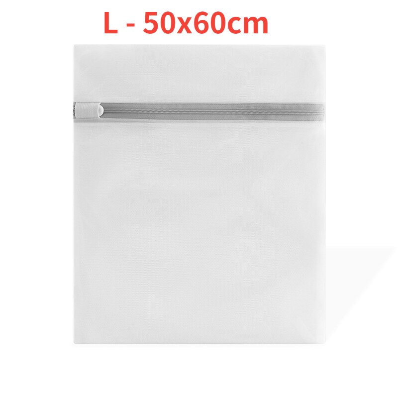Sacchetti di lavaggio a rete con cerniera grigia borsa per lavatrice per uso domestico per biancheria intima per biancheria calze per reggiseno organizzatore di vestiti sporchi cesto per biancheria: L - 50x60cm